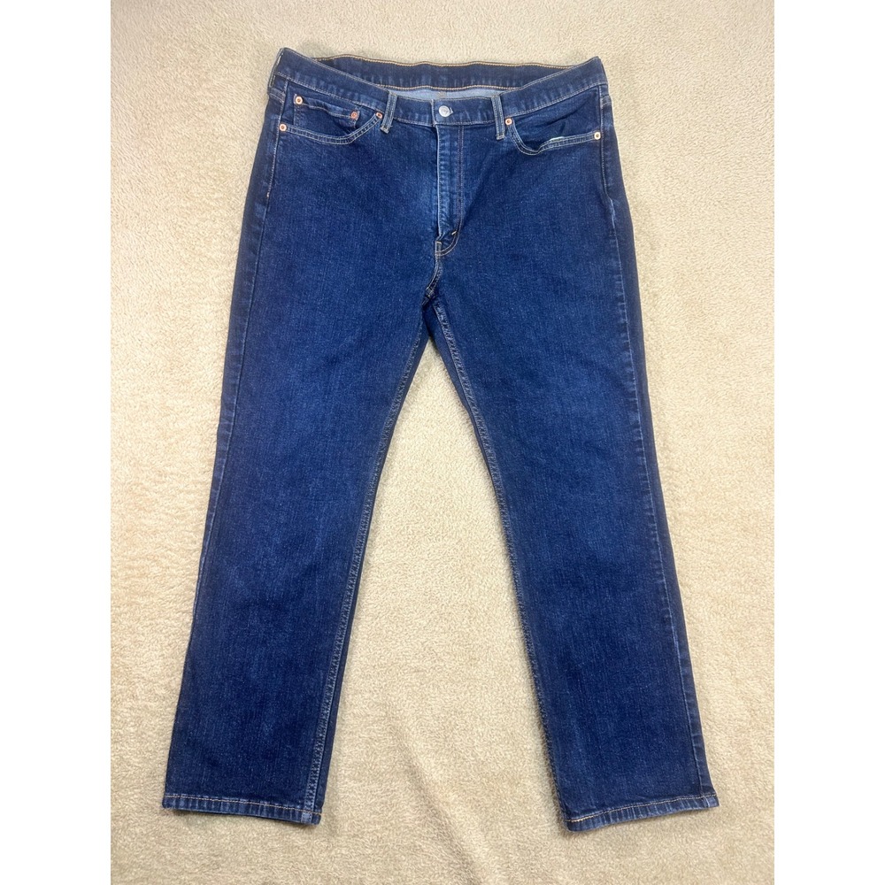 Levi Strauss 514 Straight Fit Dark Wash Denim Jeans Men W38 L30 - Picture 1 of 7